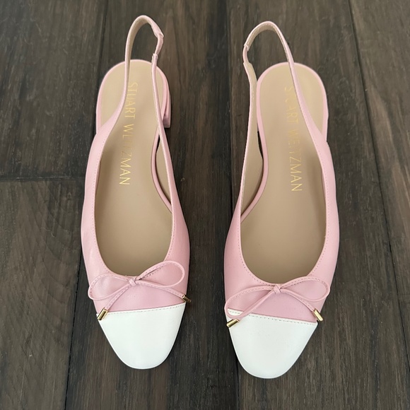 STUART WEITZMAN Darling Two-Tone Pink Ballet Flats Sz 8.5 NIB $455!! - Picture 1 of 4